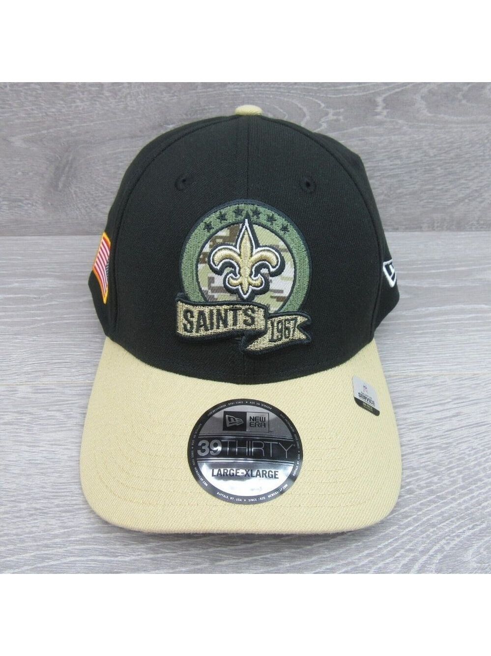 New Era 39THIRTY New Orleans Saints Salute To Service Hat Cap Size Large XL NEW - Picture 3 of 11